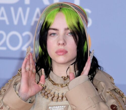 Vegan celebrity Billie Eilish on the red carpet