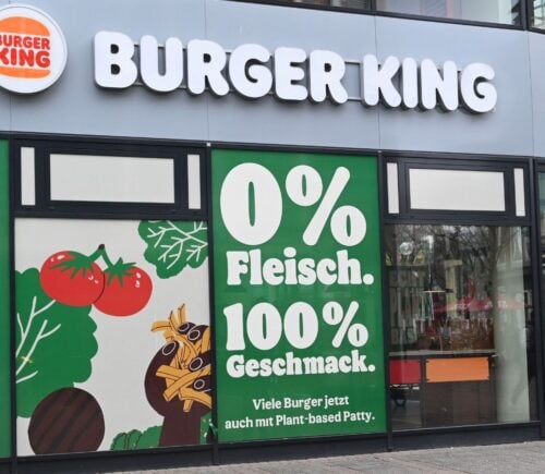 The outside of a plant-based branch of Burger King in Germany