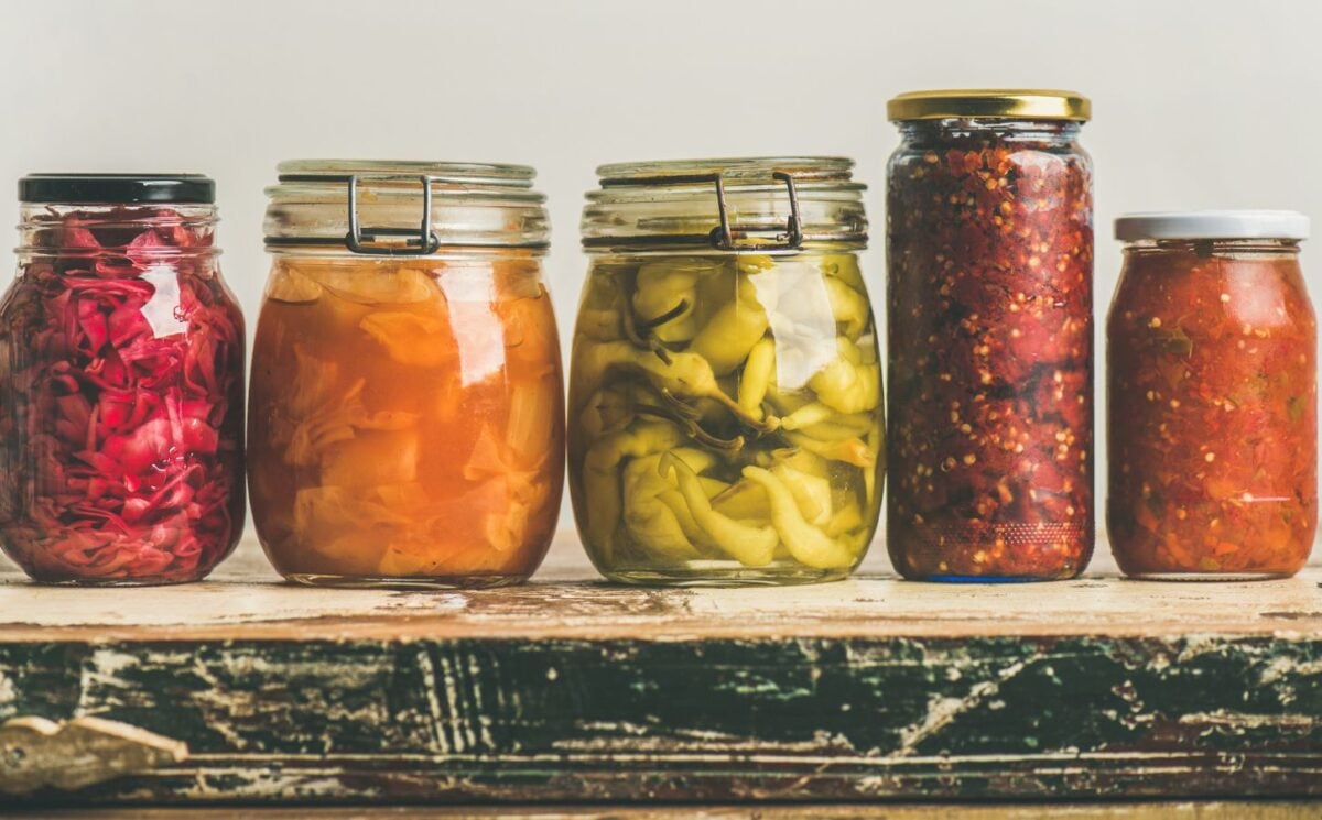 Fermented foods in jars