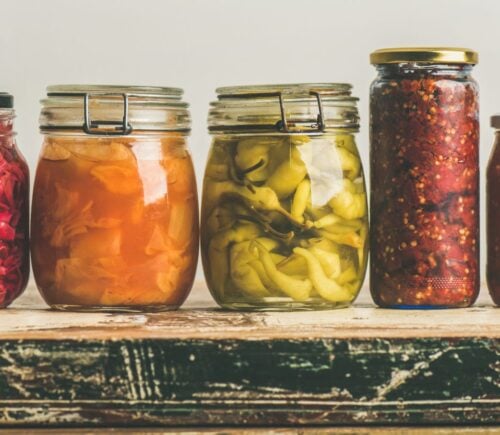 Fermented foods in jars