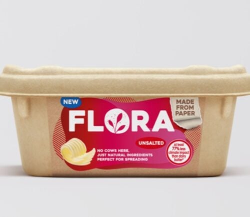 Flora spread will be sold in paper packaging