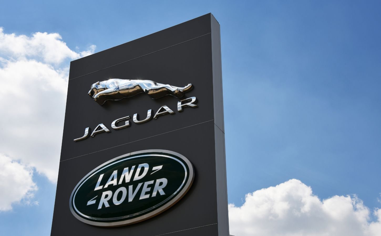 A sign for car manufacturer Jaguar Land Rover