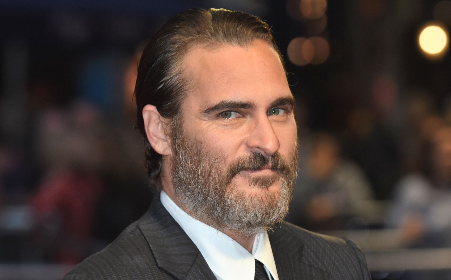 Vegan celebrity actor Joaquin Phoenix on the red carpet