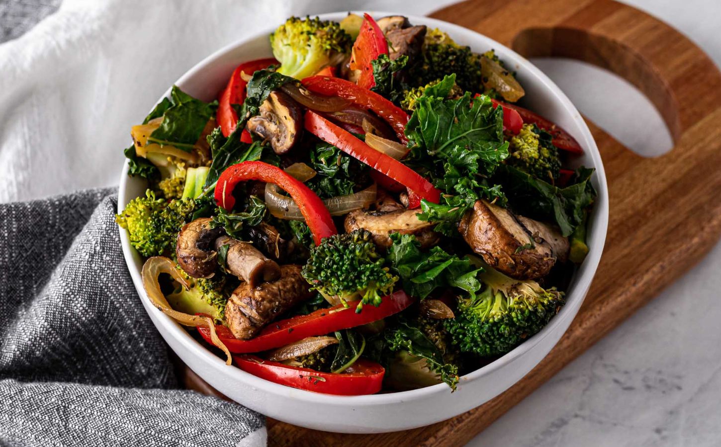 An oil-free sauteed vegetables dish