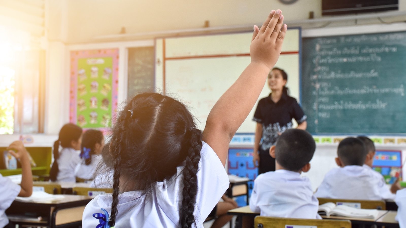 children in classroom learning