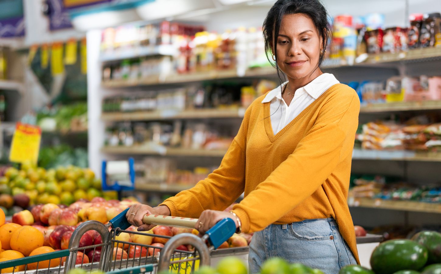 Woman in a grocery store