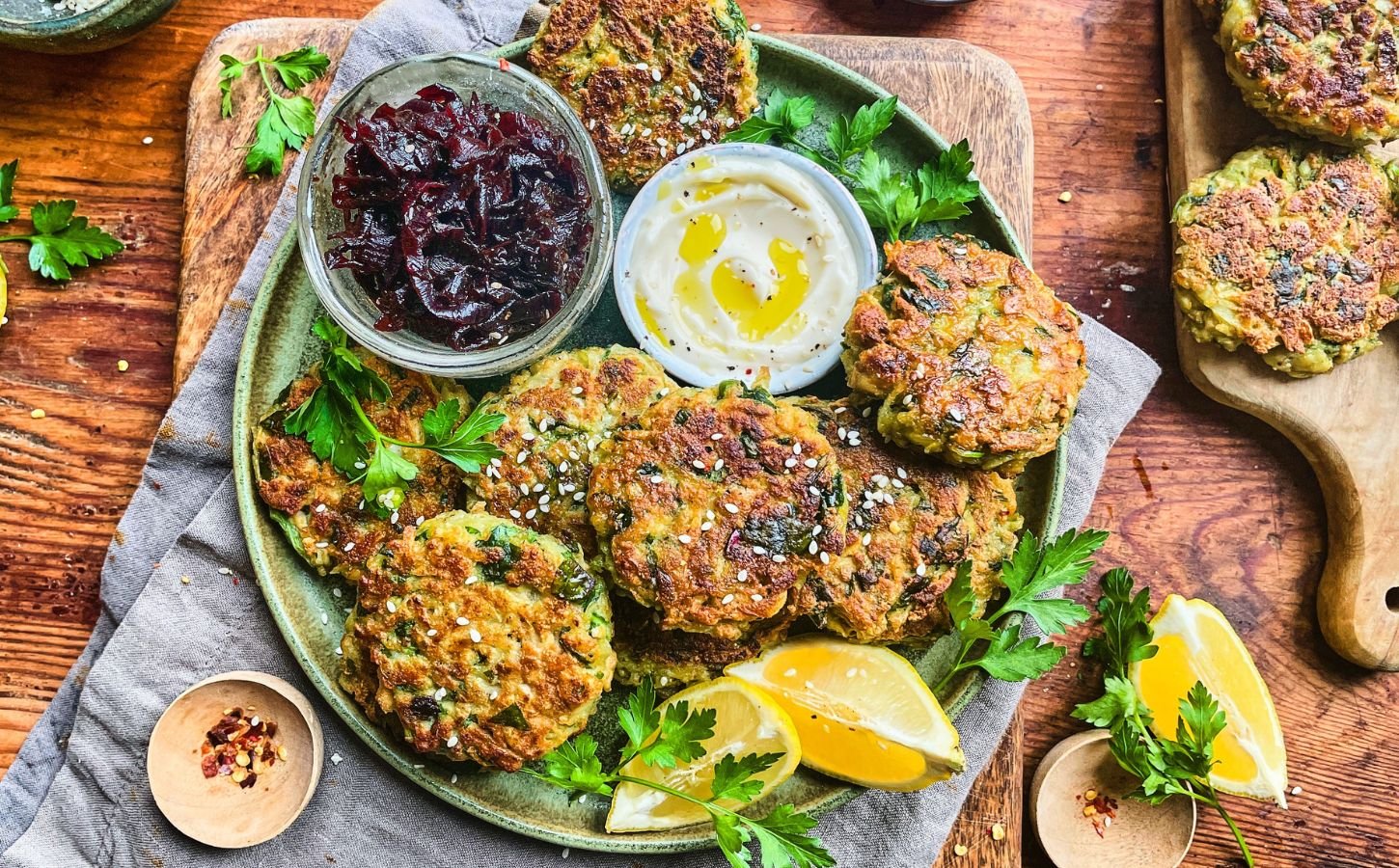 Vegan spinach and potato rostis