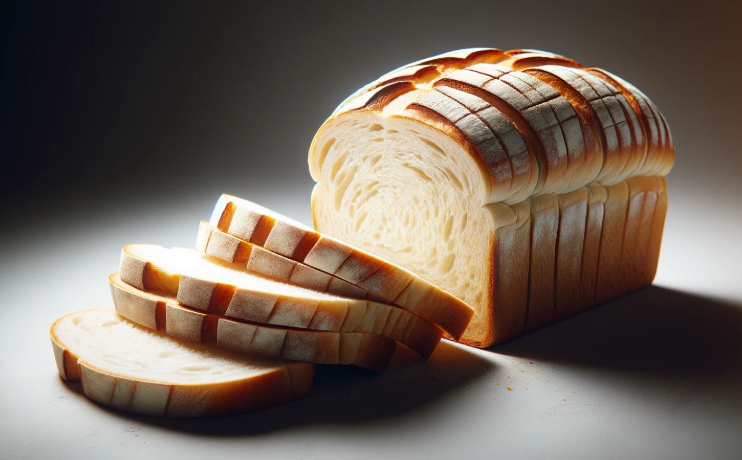 White sliced bread, an ultra-processed food, generated by AI