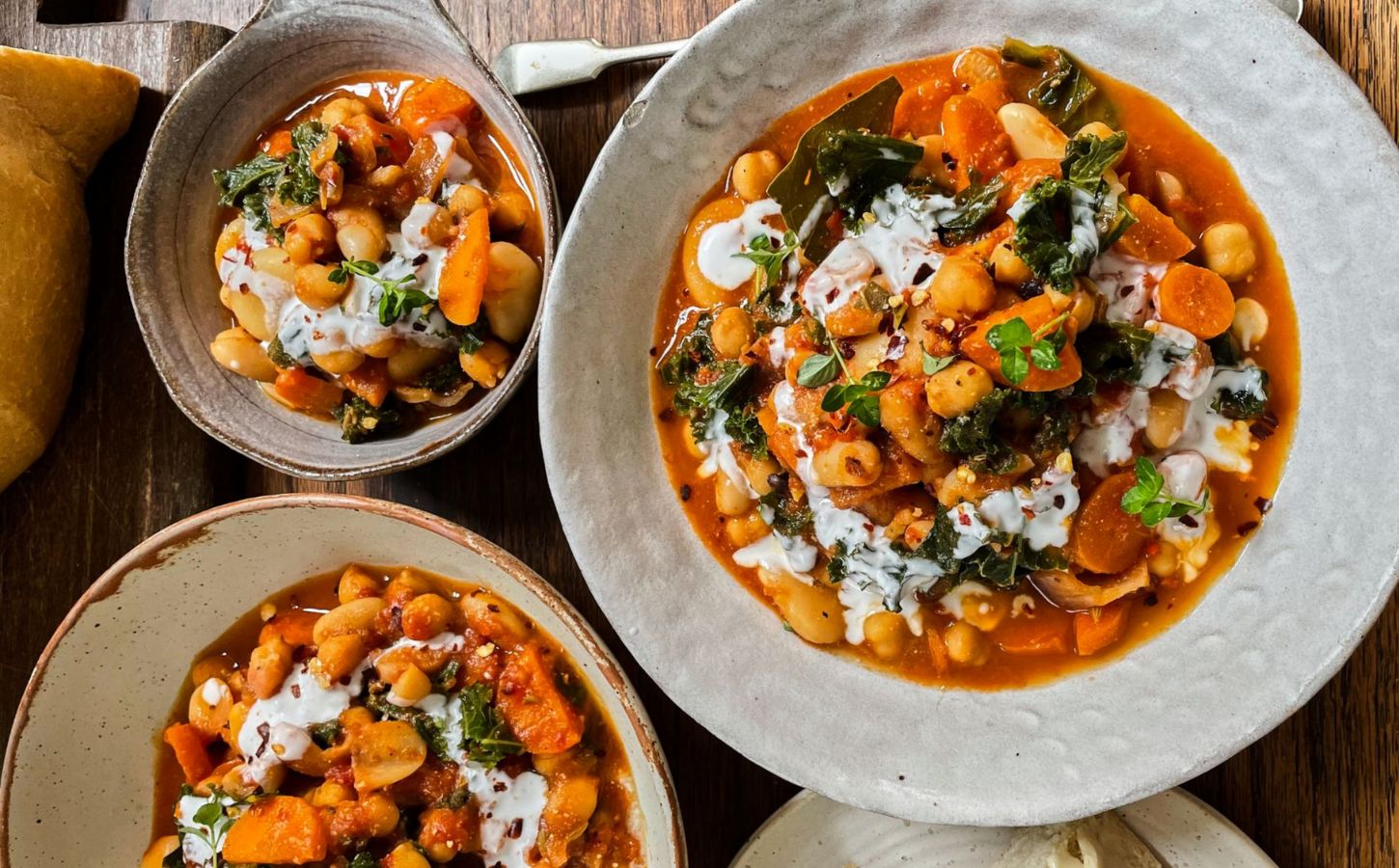 A vegan kale, bean, and lemon stew