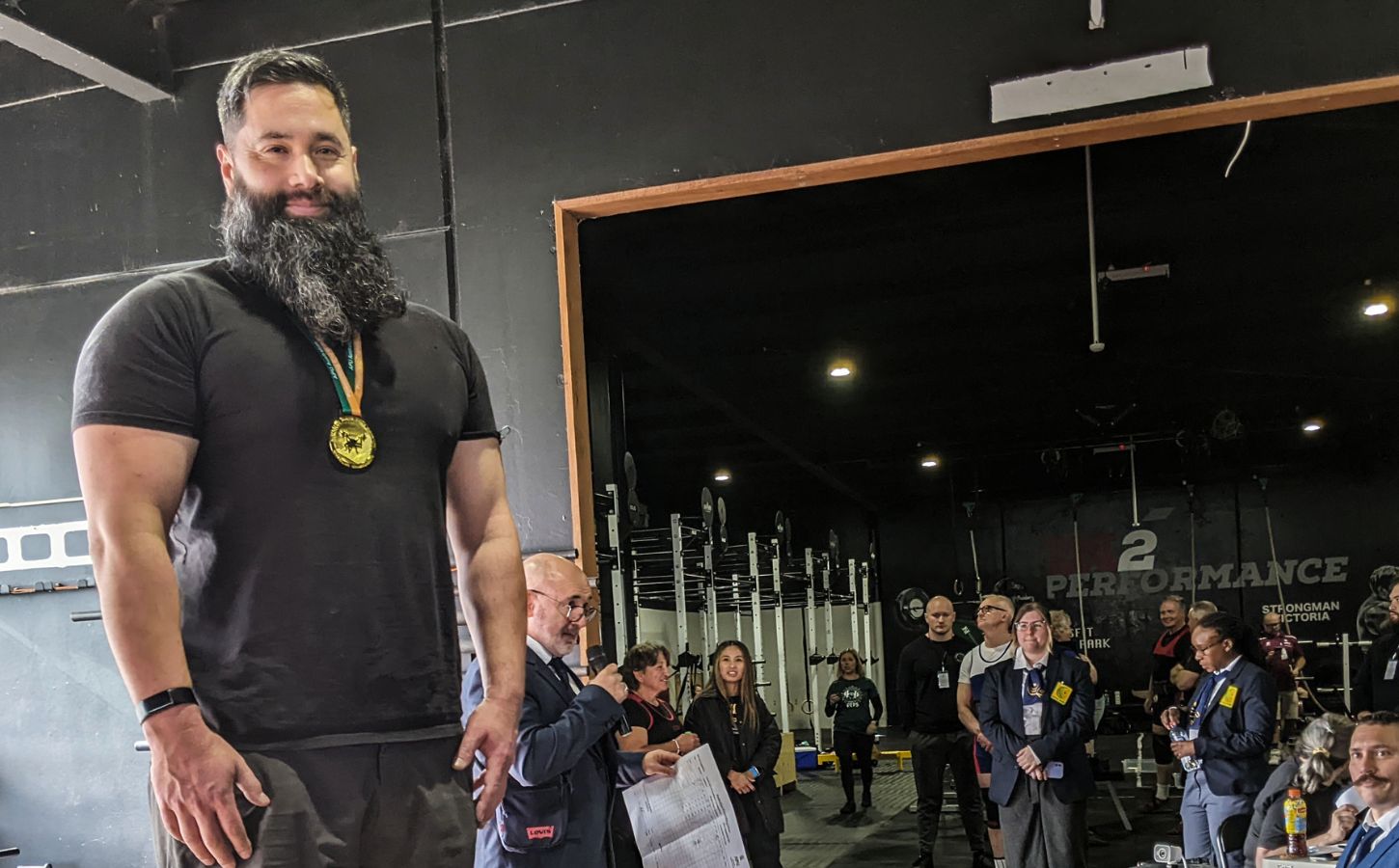 Vegan bodybuilder Noah Hannibal at a powerlifting competition