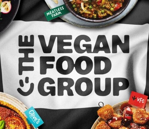 The Vegan Food Group logo, which has recently been rebranded from VFC Foods