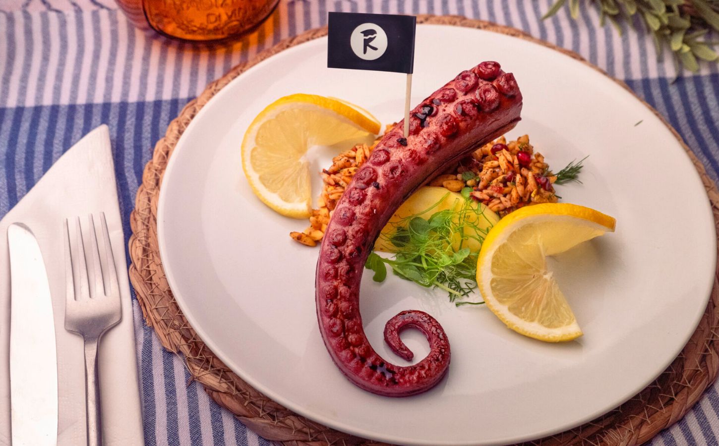 A vegan 3d printed octopus from Revo Foods