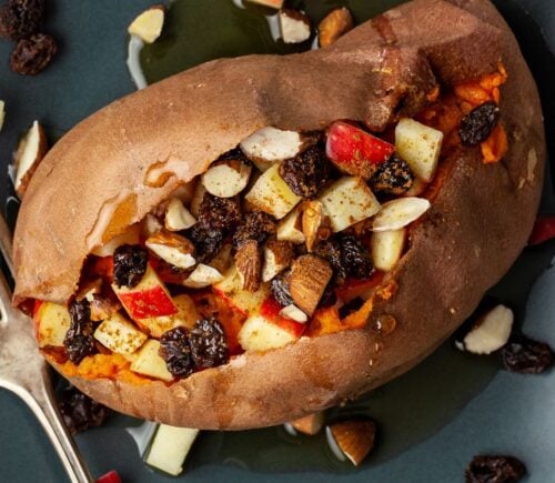 A vegan stuffed sweet potato