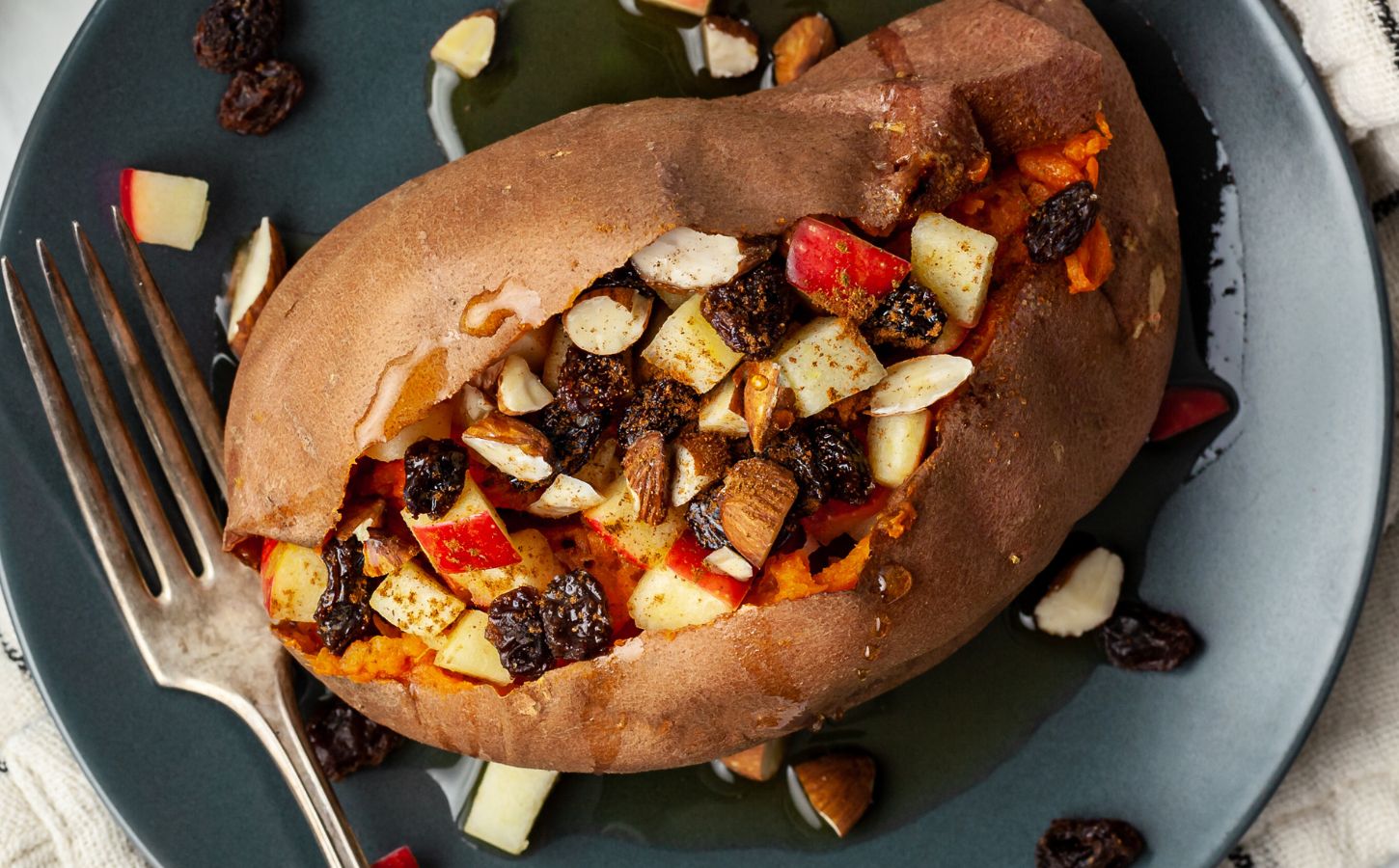 A vegan stuffed sweet potato