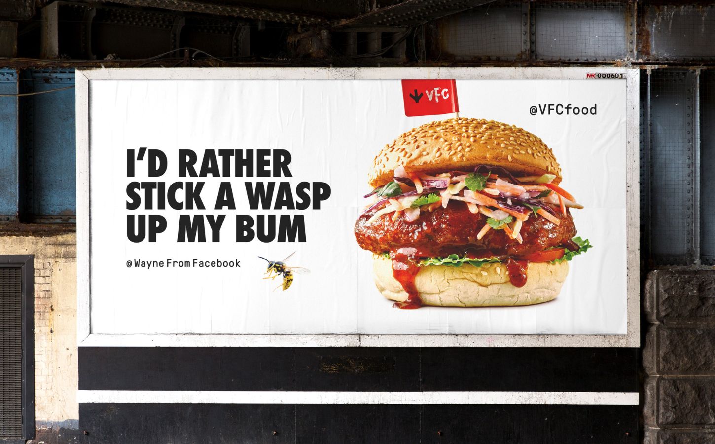 VFC billboard using tweets from trolls