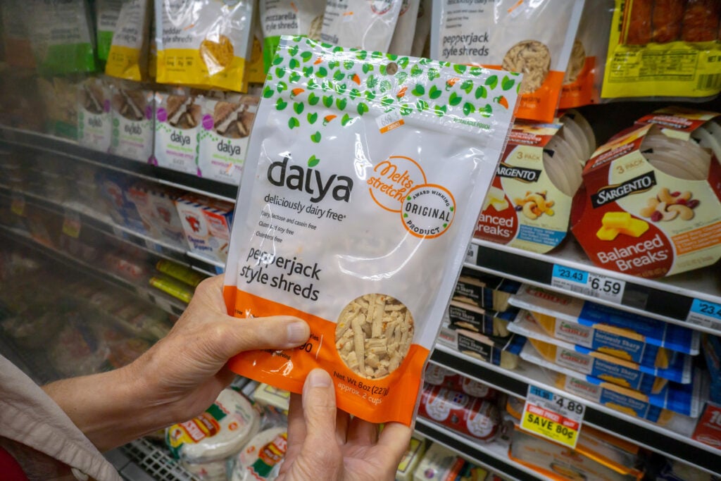 Daiya vegan cheese in a supermarket