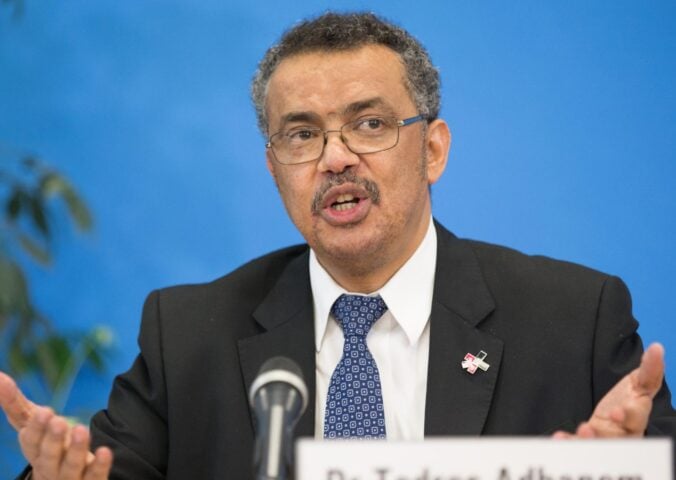 Photo shows WHO Director-General Dr Tedros Adhanom Ghebreyesus, who has previously called for a shift towards plant-based diets